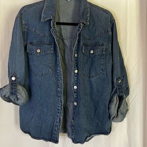 Boutique Denim Button-Up Shirt
